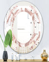 Golden Tropical Pattern IV - Modern Round or Oval Wall Mirror - Space