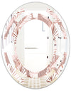 Golden Tropical Pattern IV - Modern Round or Oval Wall Mirror - Space