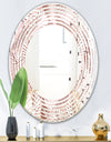 Golden Tropical Pattern IV - Modern Round or Oval Wall Mirror - Wave