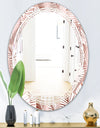 Golden Tropical Pattern IV - Modern Round or Oval Wall Mirror - Triple C