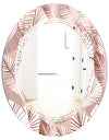 Golden Tropical Pattern IV - Modern Round or Oval Wall Mirror - Triple C