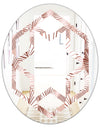 Golden Tropical Pattern IV - Modern Round or Oval Wall Mirror - Hexagon Star