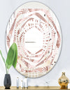 Golden Tropical Pattern IV - Modern Round or Oval Wall Mirror - Whirl