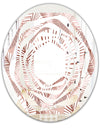 Golden Tropical Pattern IV - Modern Round or Oval Wall Mirror - Whirl