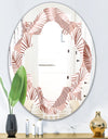 Golden Tropical Pattern IV - Modern Round or Oval Wall Mirror - Quatrefoil
