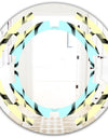 Black and White Fashion Ornament - Modern Round or Oval Wall Mirror - Space