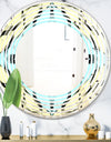 Black and White Fashion Ornament - Modern Round or Oval Wall Mirror - Wave