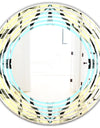 Black and White Fashion Ornament - Modern Round or Oval Wall Mirror - Wave