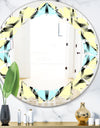 Black and White Fashion Ornament - Modern Round or Oval Wall Mirror - Leaves