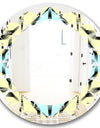 Black and White Fashion Ornament - Modern Round or Oval Wall Mirror - Leaves