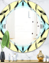 Black and White Fashion Ornament - Modern Round or Oval Wall Mirror - Triple C