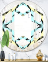 Black and White Fashion Ornament - Modern Round or Oval Wall Mirror - Hexagon Star