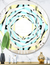 Black and White Fashion Ornament - Modern Round or Oval Wall Mirror - Whirl