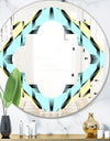 Black and White Fashion Ornament - Modern Round or Oval Wall Mirror - Quatrefoil