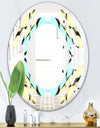 Black and White Fashion Ornament - Modern Round or Oval Wall Mirror - Space