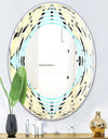 Black and White Fashion Ornament - Modern Round or Oval Wall Mirror - Wave