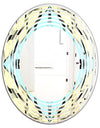 Black and White Fashion Ornament - Modern Round or Oval Wall Mirror - Wave