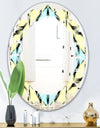 Black and White Fashion Ornament - Modern Round or Oval Wall Mirror - Leaves