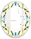 Black and White Fashion Ornament - Modern Round or Oval Wall Mirror - Leaves