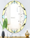 Black and White Fashion Ornament - Modern Round or Oval Wall Mirror - Triple C