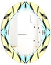 Black and White Fashion Ornament - Modern Round or Oval Wall Mirror - Triple C