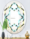 Black and White Fashion Ornament - Modern Round or Oval Wall Mirror - Hexagon Star