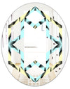 Black and White Fashion Ornament - Modern Round or Oval Wall Mirror - Hexagon Star