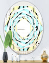 Black and White Fashion Ornament - Modern Round or Oval Wall Mirror - Whirl