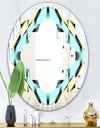 Black and White Fashion Ornament - Modern Round or Oval Wall Mirror - Quatrefoil