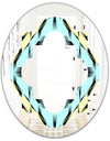 Black and White Fashion Ornament - Modern Round or Oval Wall Mirror - Quatrefoil