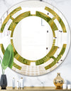 Golden Leaves I - Modern Round or Oval Wall Mirror - Space