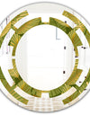 Golden Leaves I - Modern Round or Oval Wall Mirror - Space