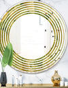 Golden Leaves I - Modern Round or Oval Wall Mirror - Wave