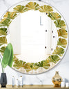 Golden Leaves I - Modern Round or Oval Wall Mirror - Leaves