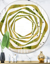 Golden Leaves I - Modern Round or Oval Wall Mirror - Whirl