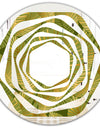Golden Leaves I - Modern Round or Oval Wall Mirror - Whirl