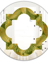 Golden Leaves I - Modern Round or Oval Wall Mirror - Quatrefoil