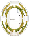 Golden Leaves I - Modern Round or Oval Wall Mirror - Space