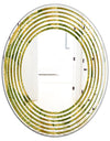 Golden Leaves I - Modern Round or Oval Wall Mirror - Wave