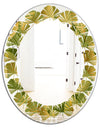 Golden Leaves I - Modern Round or Oval Wall Mirror - Leaves
