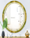 Golden Leaves I - Modern Round or Oval Wall Mirror - Triple C