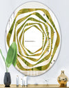 Golden Leaves I - Modern Round or Oval Wall Mirror - Whirl