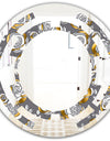 Golden Rose Flowers - Modern Round or Oval Wall Mirror - Space