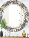 Golden Rose Flowers - Modern Round or Oval Wall Mirror - Triple C