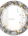 Golden Rose Flowers - Modern Round or Oval Wall Mirror - Triple C