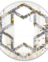 Golden Rose Flowers - Modern Round or Oval Wall Mirror - Hexagon Star