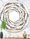 Golden Rose Flowers - Modern Round or Oval Wall Mirror - Whirl