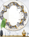Golden Rose Flowers - Modern Round or Oval Wall Mirror - Quatrefoil