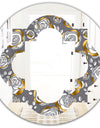 Golden Rose Flowers - Modern Round or Oval Wall Mirror - Quatrefoil