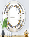 Golden Rose Flowers - Modern Round or Oval Wall Mirror - Space